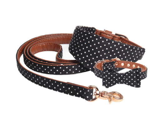  Collar Bandana Soft Leather Dog Leash