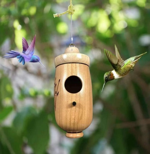 Outside Hanging Wooden Hummingbird House
