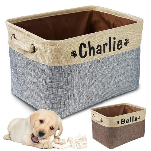 Canvas Bag Foldable Pet Toys Linen Storage Box 