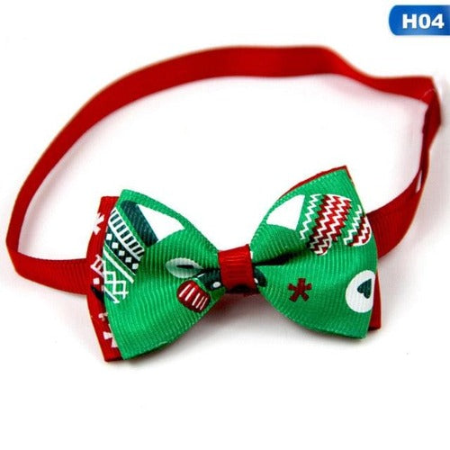 Christmas Holiday Pet Collar Bow Tie