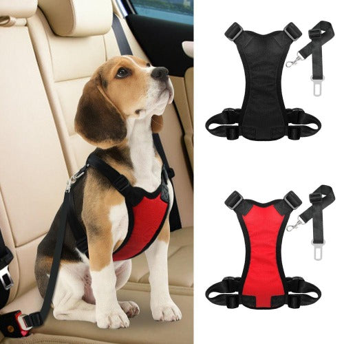 Dog Vehicle Safety Vest Harness, Car Seat Belt Leash Harness with Carabiner for Most Cars