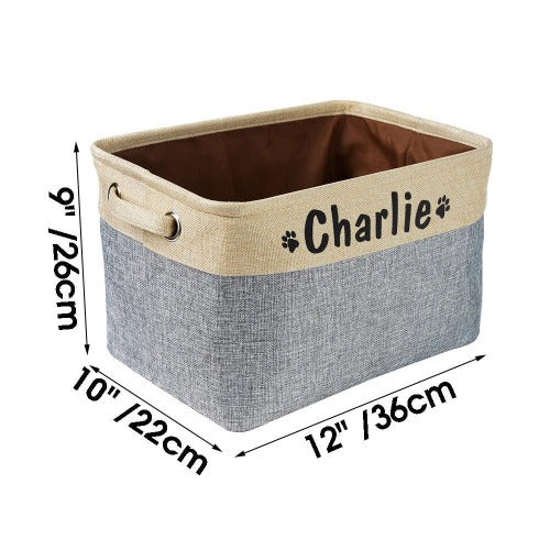 Canvas Bag Foldable Pet Toys Linen Storage Box 