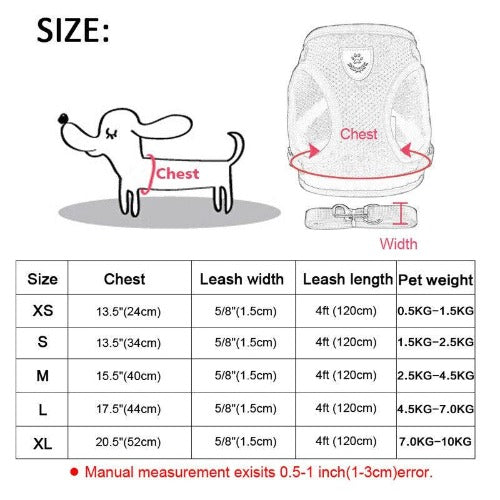 Pet Reflective Harness Leash sets 