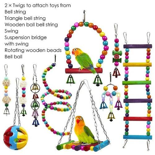 10 Pack Bird Cage Toys for Parrots