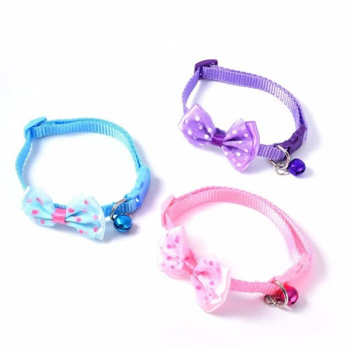 Bowknot Design Collars With Bell For Pet