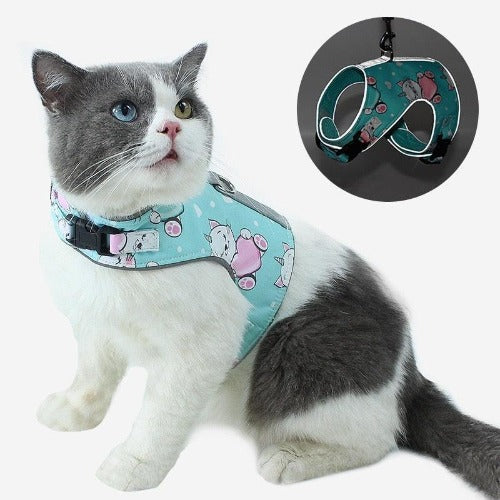 Reflective Traction Rope Pet Harness Set