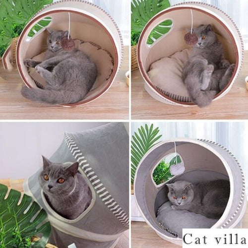 Cat Playing 2 Color Tunnel Bed 
