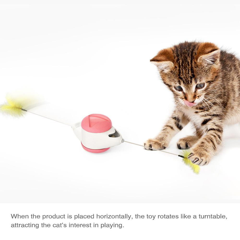 Pet Toys Feather Ball automatic Tease stick